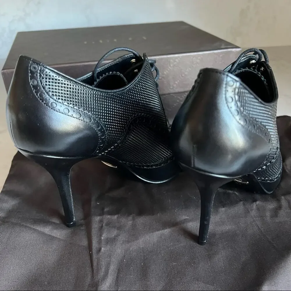 New Gucci Malaga Black Ankle Bootie Pointed Toe Womens size 38 1/2 (EU)